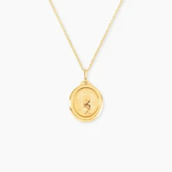Pendentif Vierge Ovale Or Jaune