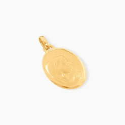 Pendentif Vierge Ovale Or Jaune