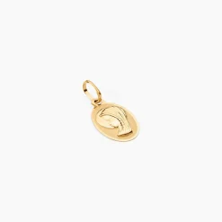 Pendentif Vierge Ovale Or Jaune