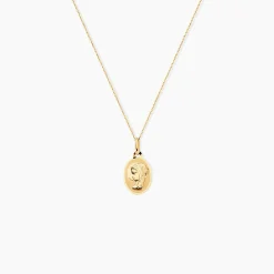 Pendentif Vierge Ovale Or Jaune