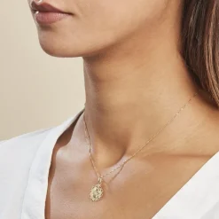 Pendentif Vierge Rond Dentelle Or Jaune|Marc Orian Clearance