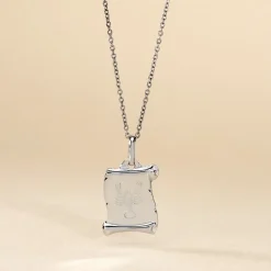 Pendentif Zodiaque Parchemin Argent Blanc