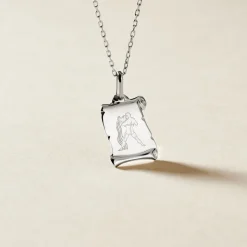 Pendentif Zodiaque Parchemin Argent Blanc