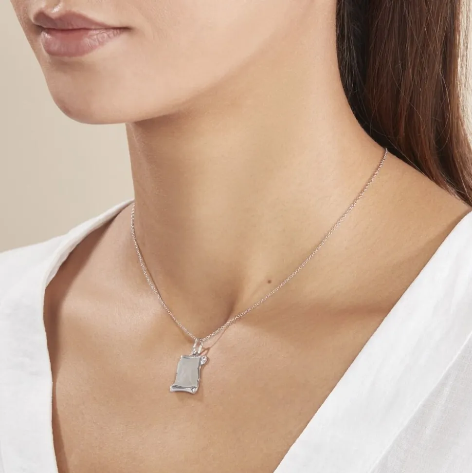 Pendentif Zodiaque Parchemin Argent Blanc