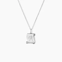 Pendentif Zodiaque Parchemin Argent Blanc