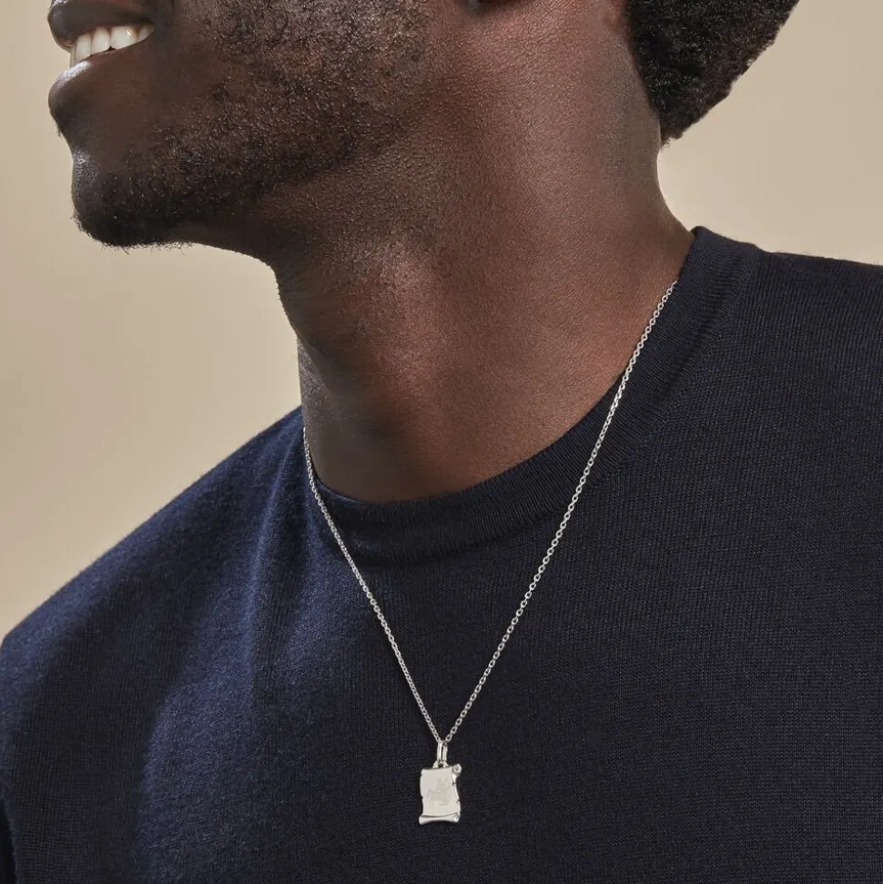 Pendentif Zodiaque Parchemin Argent Blanc