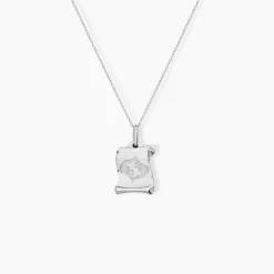 Pendentif Zodiaque Parchemin Argent Blanc|Marc Orian