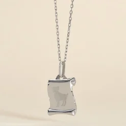 Pendentif Zodiaque Parchemin Argent Blanc|Marc Orian Sale
