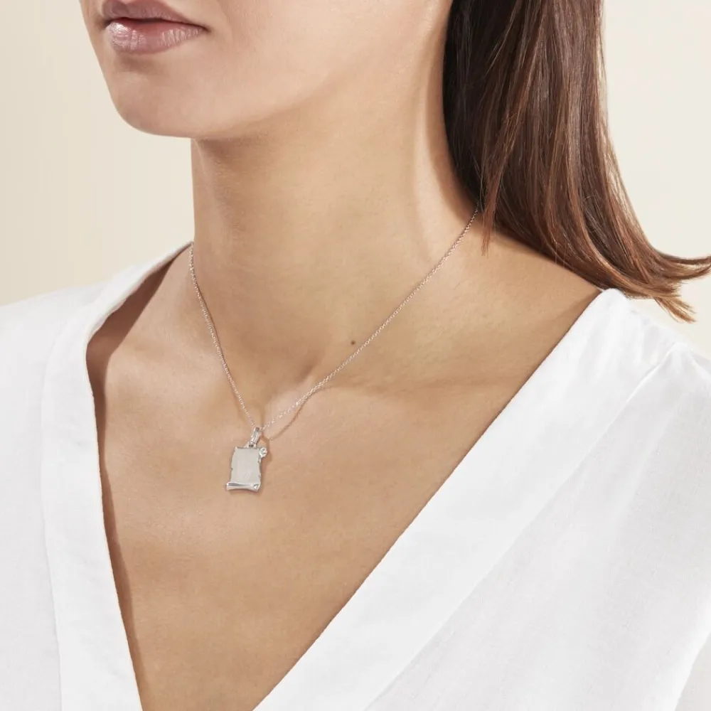 Pendentif Zodiaque Parchemin Argent Blanc|Marc Orian Sale