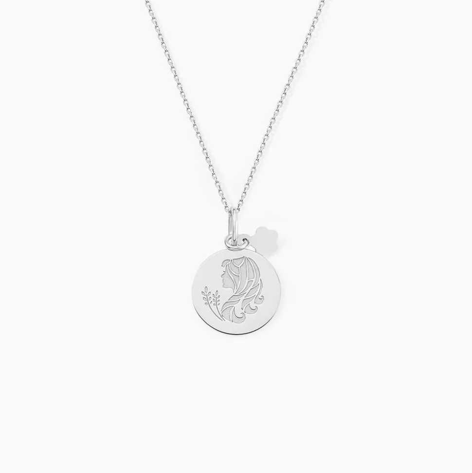 Pendentif Zodiaque Rond Argent Blanc