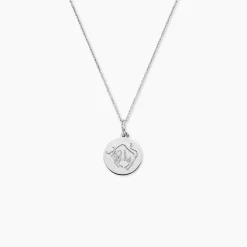 Pendentif Zodiaque Rond Argent Blanc