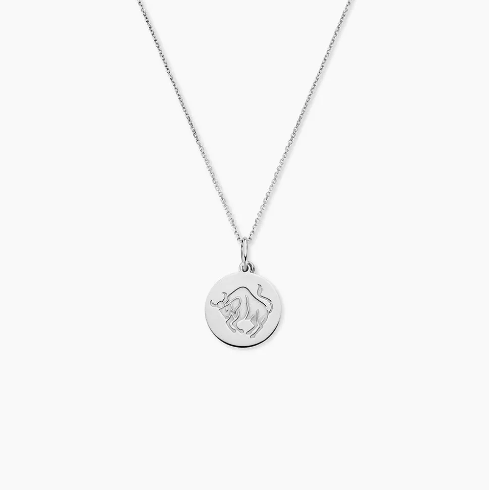 Pendentif Zodiaque Rond Argent Blanc