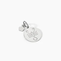 Pendentif Zodiaque Rond Argent Blanc