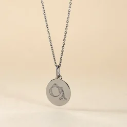 Pendentif Zodiaque Rond Argent Blanc