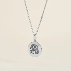 Pendentif Zodiaque Rond Argent Blanc|Marc Orian