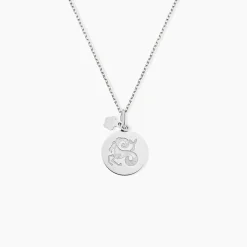 Pendentif Zodiaque Rond Argent Blanc|Marc Orian