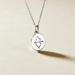 Pendentif Zodiaque Rond Argent Blanc|Marc Orian Online