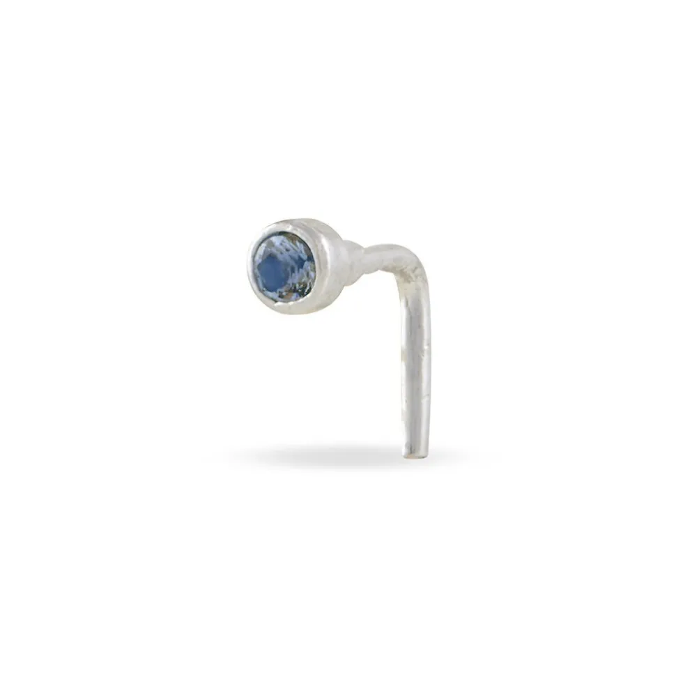 Piercing De Nez Fethi Serti Clos Or Blanc Oxyde De Zirconium