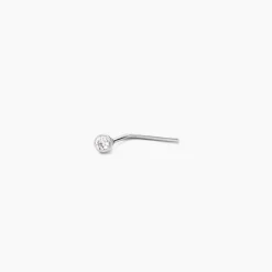 Piercing De Nez Fethi Serti Clos Or Blanc Oxyde De Zirconium|Marc Orian Online