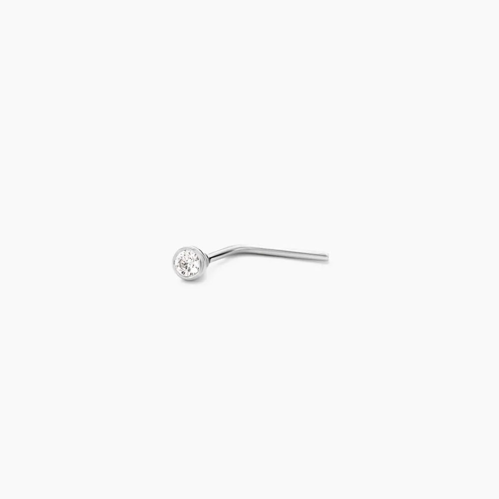 Piercing De Nez Fethi Serti Clos Or Blanc Oxyde De Zirconium|Marc Orian Online