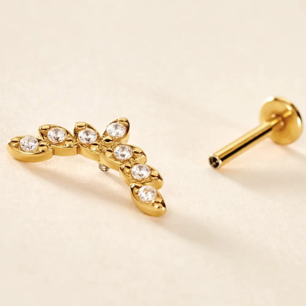 Piercing D'hélix Annecy Acier Jaune Cristal|Marc Orian