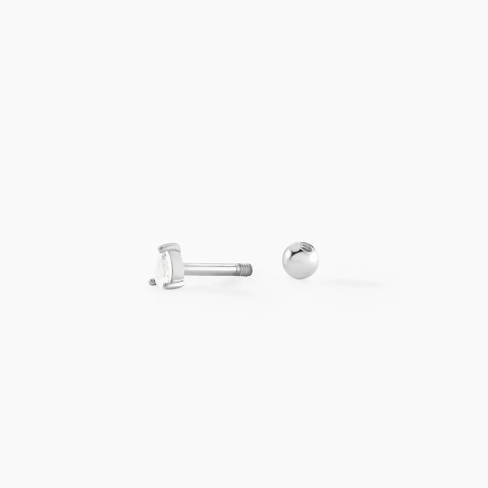 Piercing D'oreille Lourdes Argent Blanc Oxyde De Zirconium|Marc Orian Discount