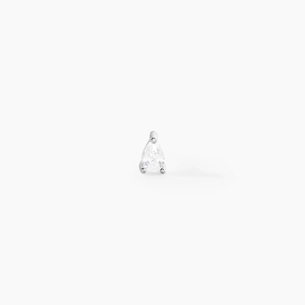 Piercing D'oreille Lourdes Argent Blanc Oxyde De Zirconium|Marc Orian Discount
