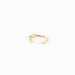 Piercing D'oreille Or Jaune Ailanta Oxydes De Zirconium