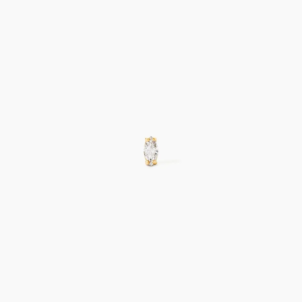 Piercing D'oreille Or Jaune Albiza Oxyde De Zirconium