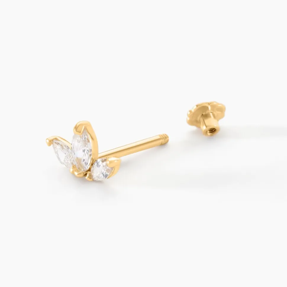 Piercing D'oreilles Asclepias Or Jaune