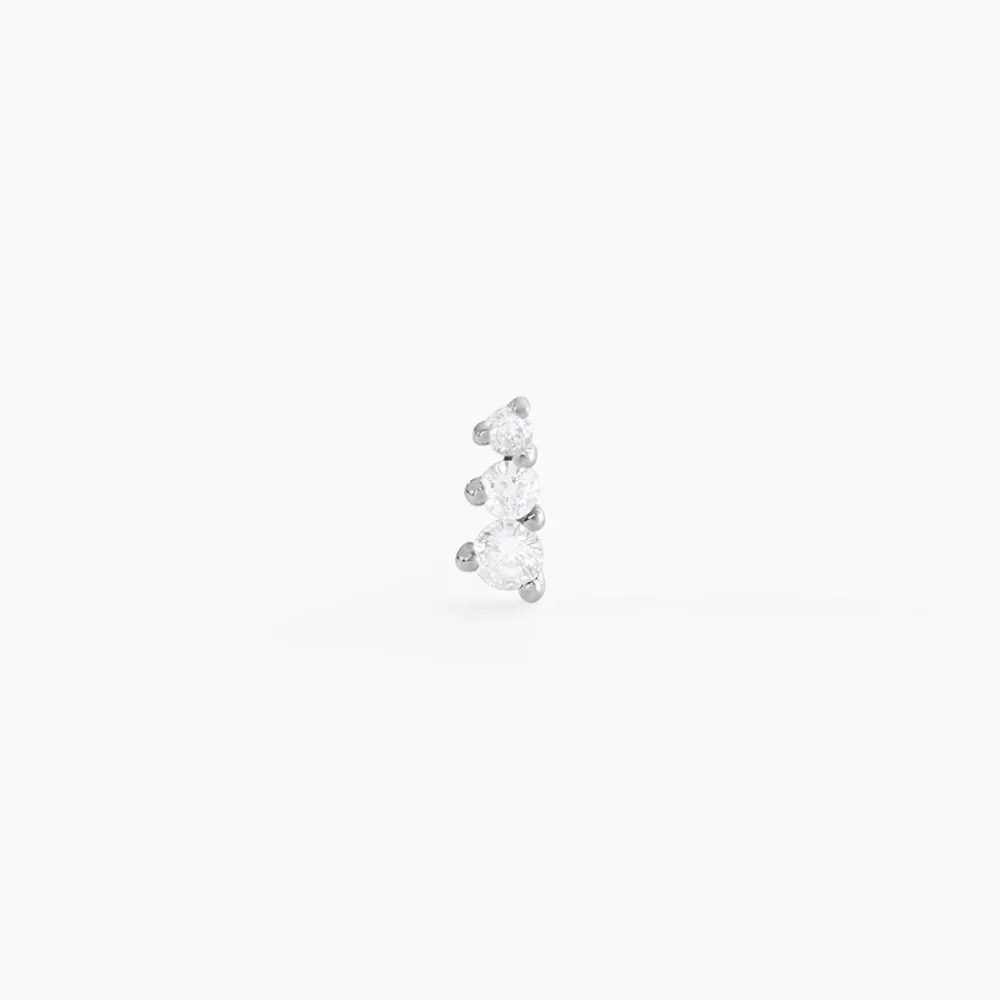 Piercing D'oreille Unitaire Delphie Argent Blanc Oxyde De Zirconium|Marc Orian Discount