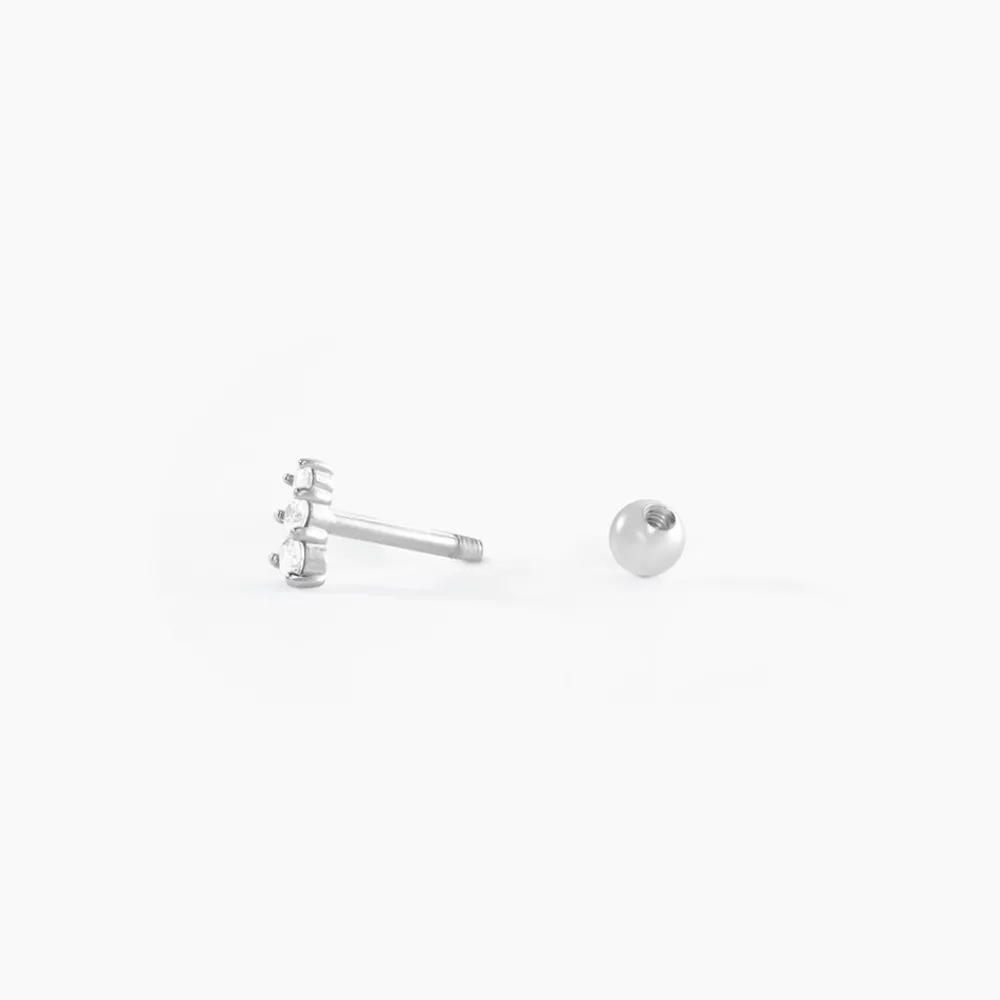 Piercing D'oreille Unitaire Delphie Argent Blanc Oxyde De Zirconium|Marc Orian Discount