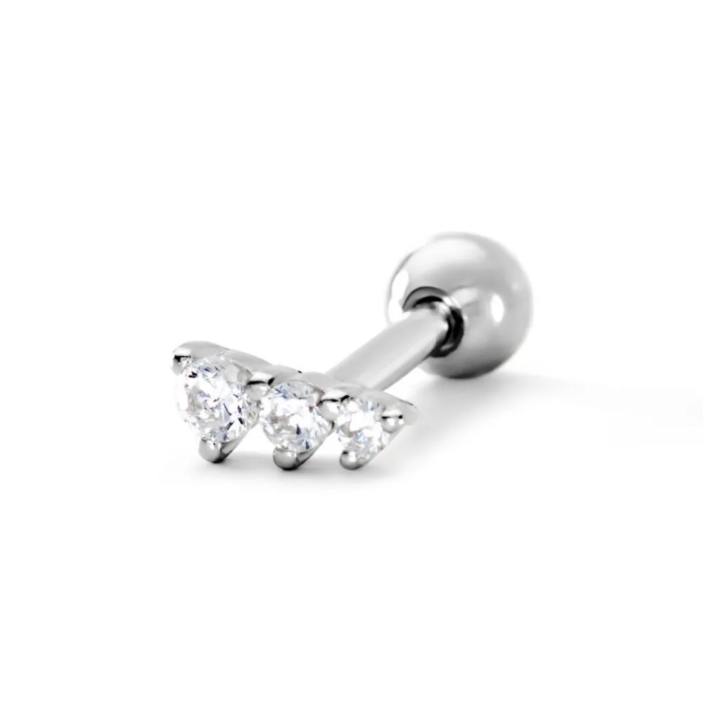 Piercing D'oreille Unitaire Delphie Argent Blanc Oxyde De Zirconium|Marc Orian New