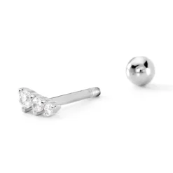 Piercing D'oreille Unitaire Delphie Argent Blanc Oxyde De Zirconium|Marc Orian New
