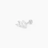 Piercing D'oreille Unitaire Fox Argent Rhodié Oxyde De Zirconium