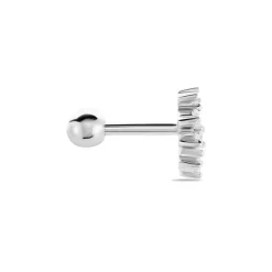 Piercing D'oreille Unitaire Roseau Argent Blanc Oxyde De Zirconium