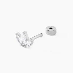 Piercing Gandie Acier Blanc Oxyde De Zirconium