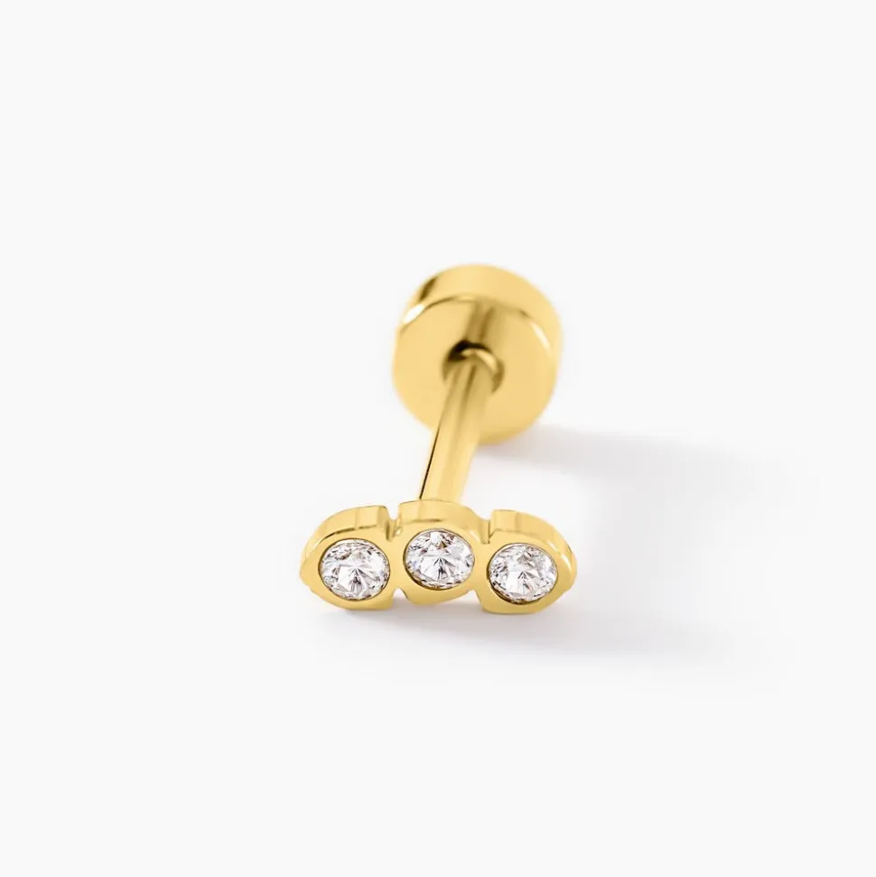 Piercing Pirias Acier Jaune Oxyde De Zirconium