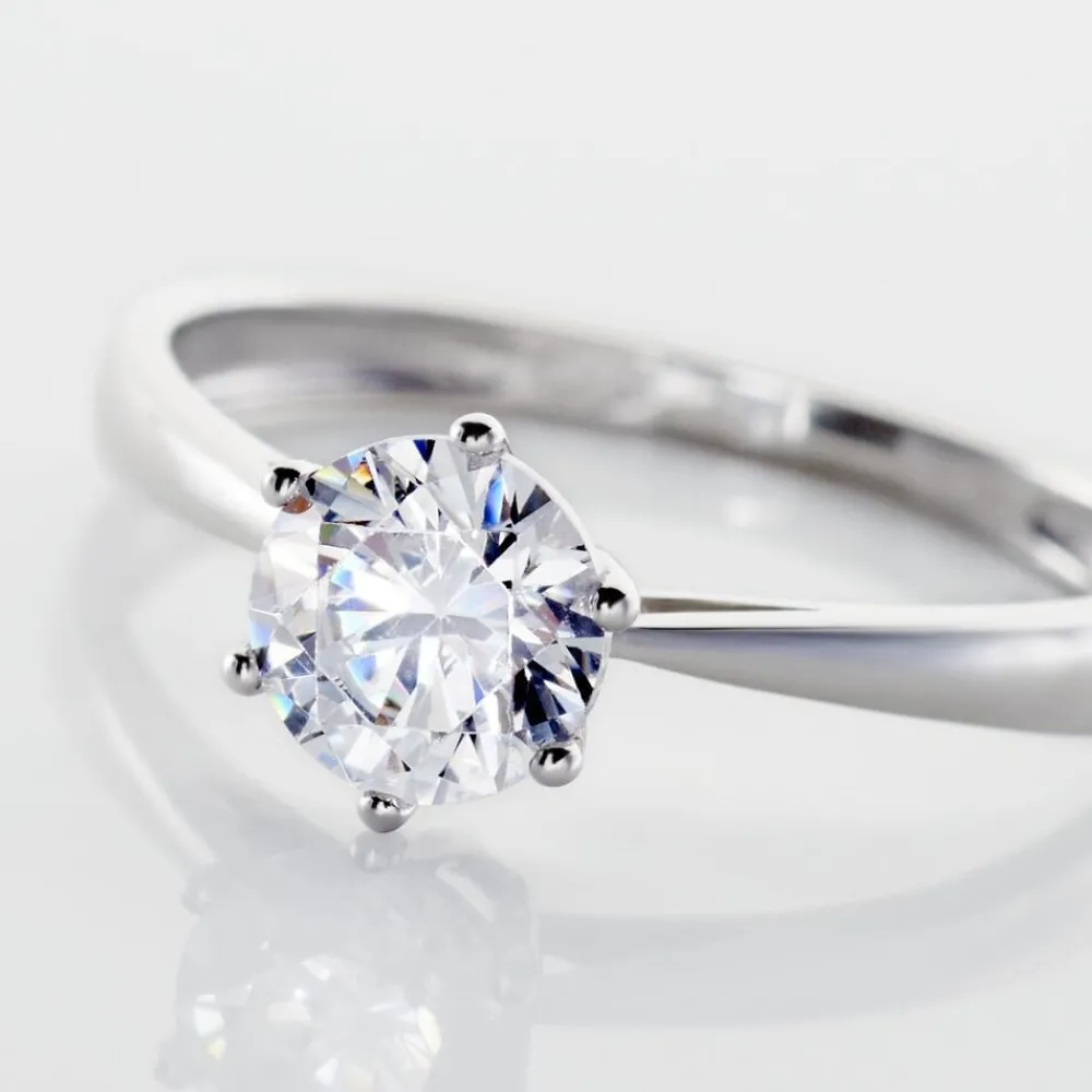 Solitaire Or Blanc Laurian Oxyde De Zirconium Blanc|Marc Orian Hot