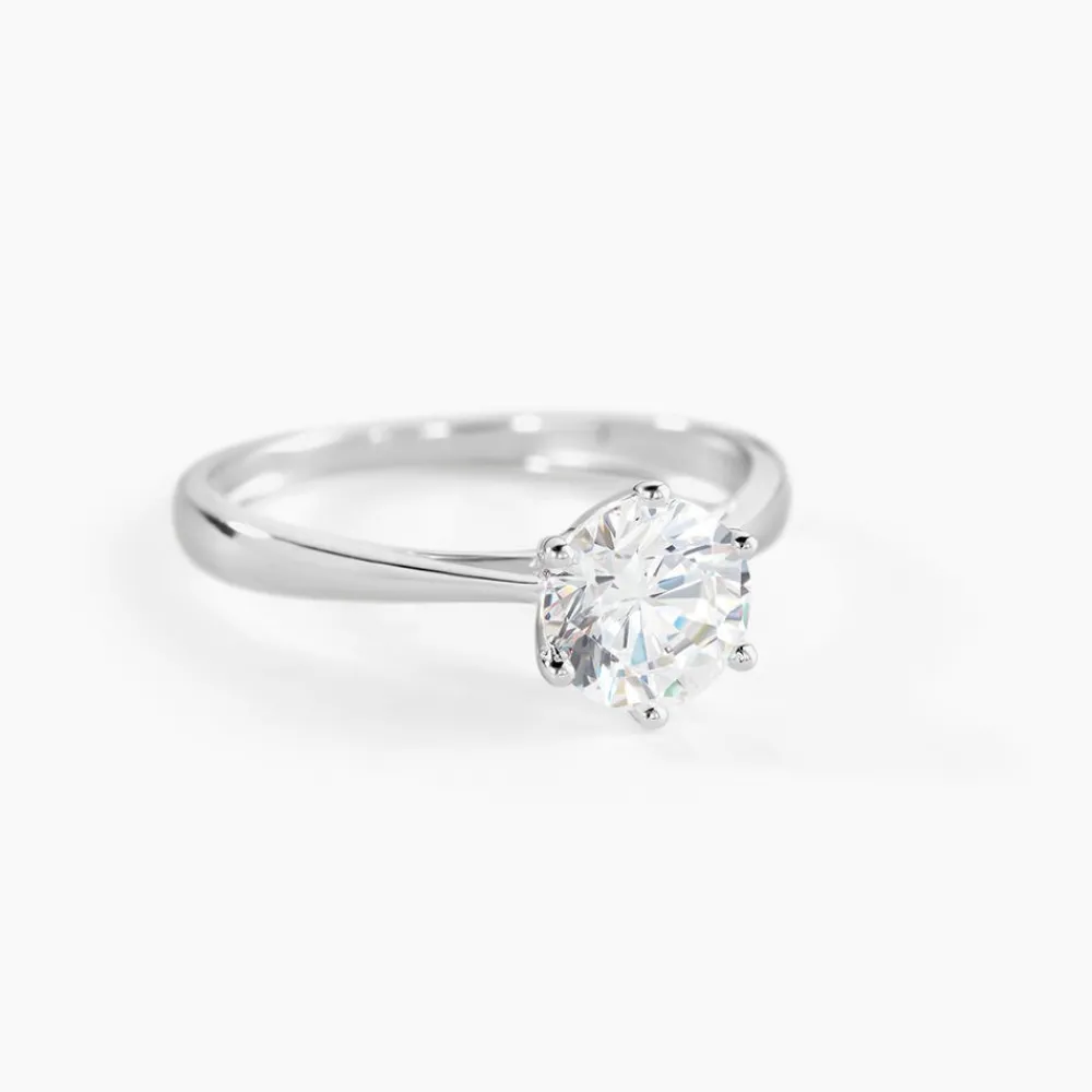 Solitaire Or Blanc Laurian Oxyde De Zirconium Blanc|Marc Orian Hot